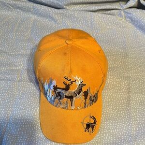 Orange Nature Scene Embroidered Hat